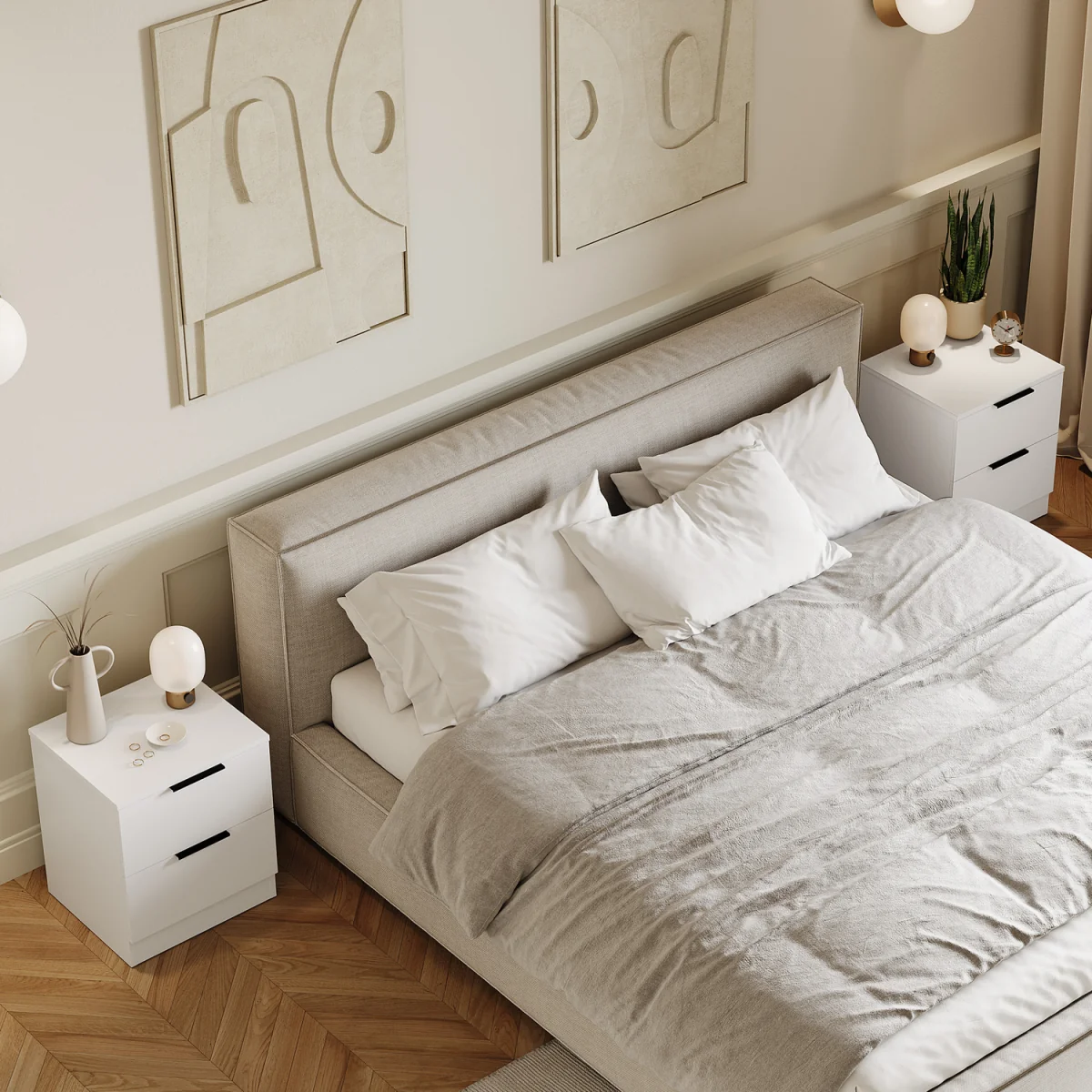 Trega 2 Drawer Bedside Chest - White – image 4