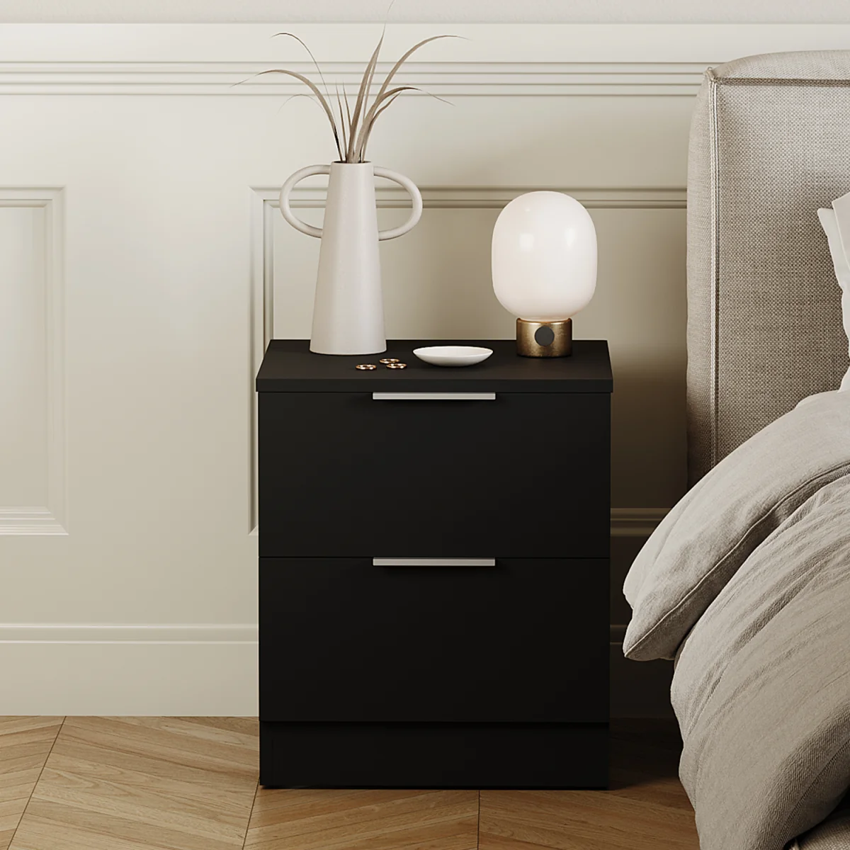 Trega 2 Drawer Bedside Chest - White – image 7