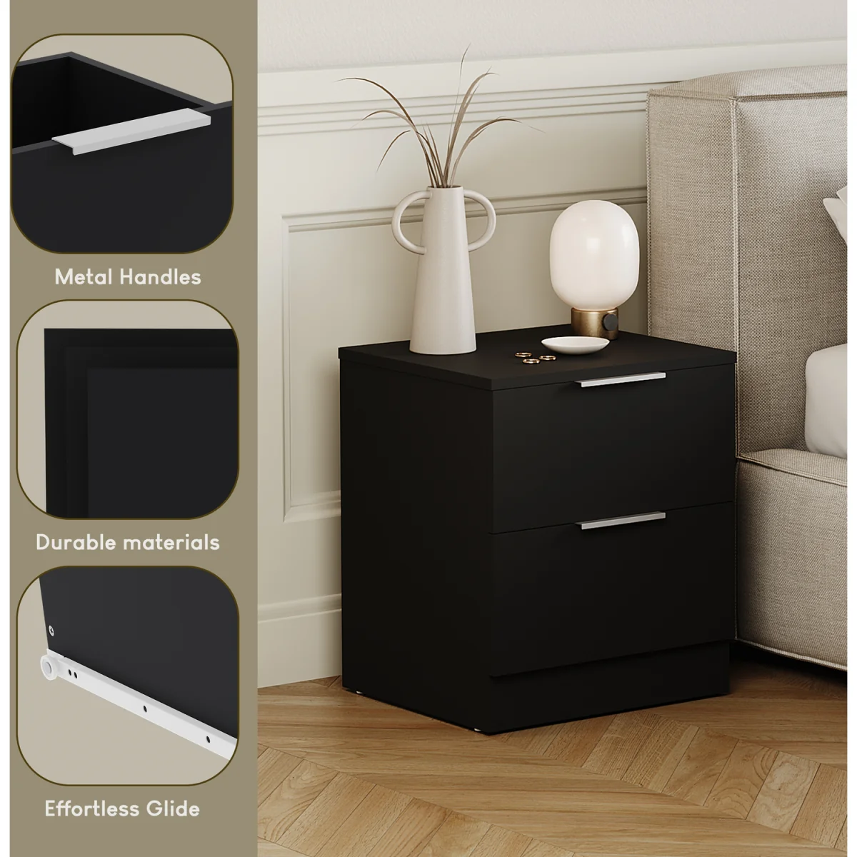 Trega 2 Drawer Bedside Chest - White – image 8
