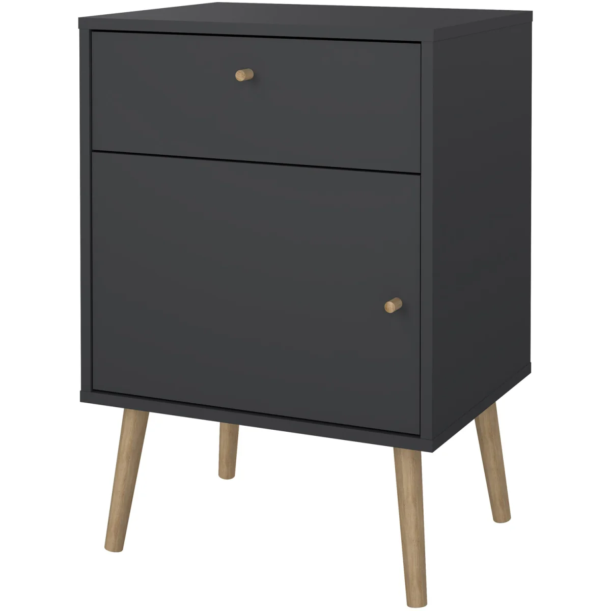 Cumbria Nightstand 1 Door + 1 Drawer Dark Grey - Dark Grey – image 3