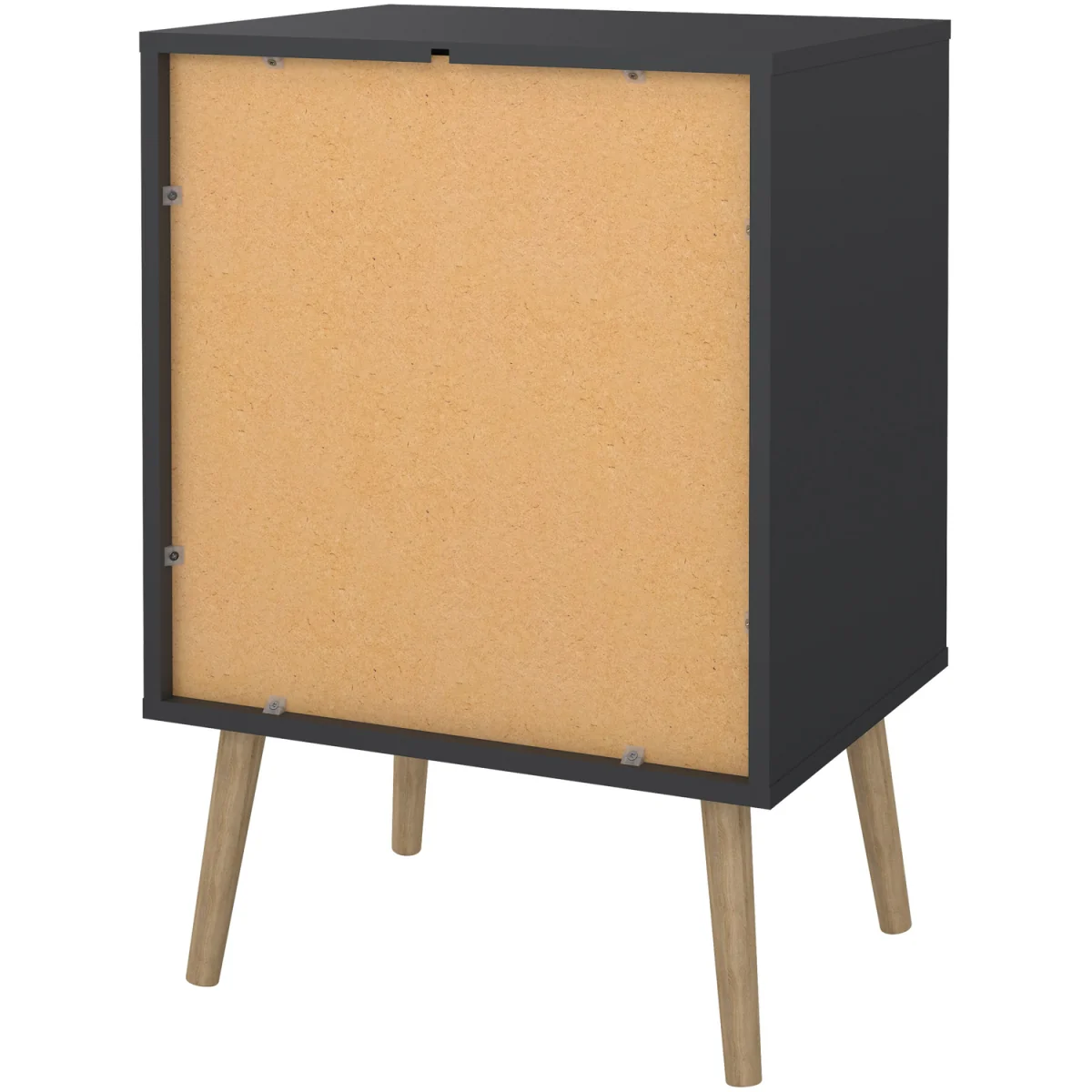 Cumbria Nightstand 1 Door + 1 Drawer Dark Grey - Dark Grey – image 4