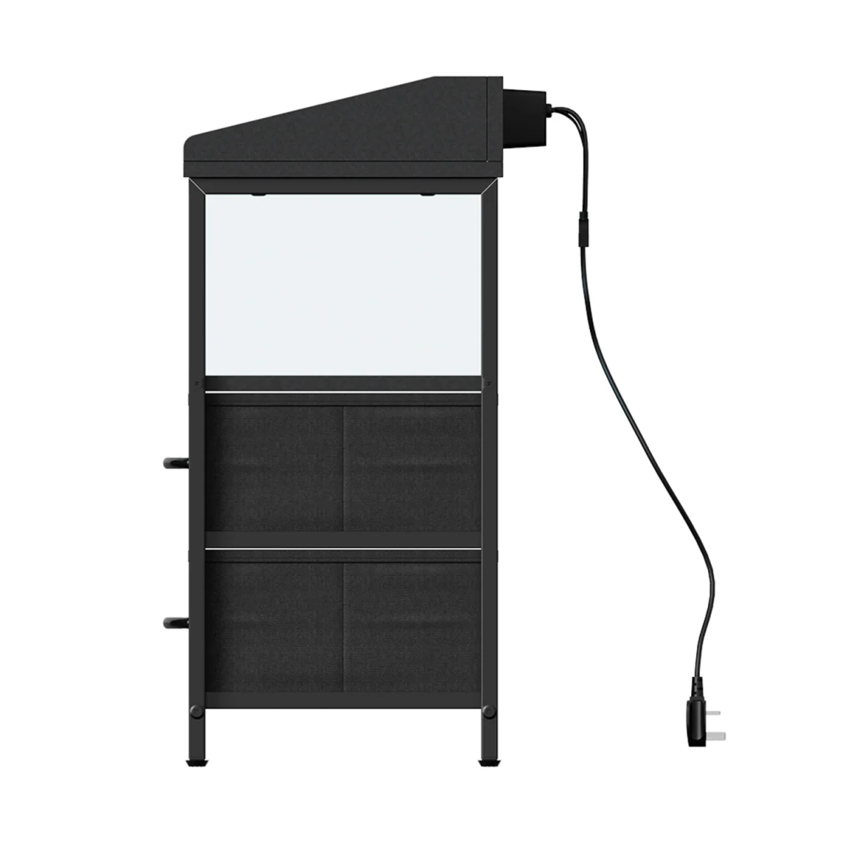 Black Bedside Table with LED and Charging - Black – image 5