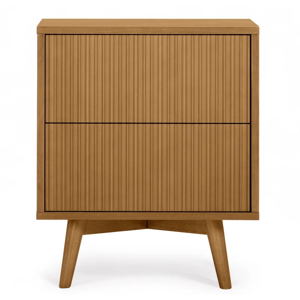 Teamson Home Tremolo Bedside Table with 2 Drawers and Fluted Fronts A - Natural – image 3
