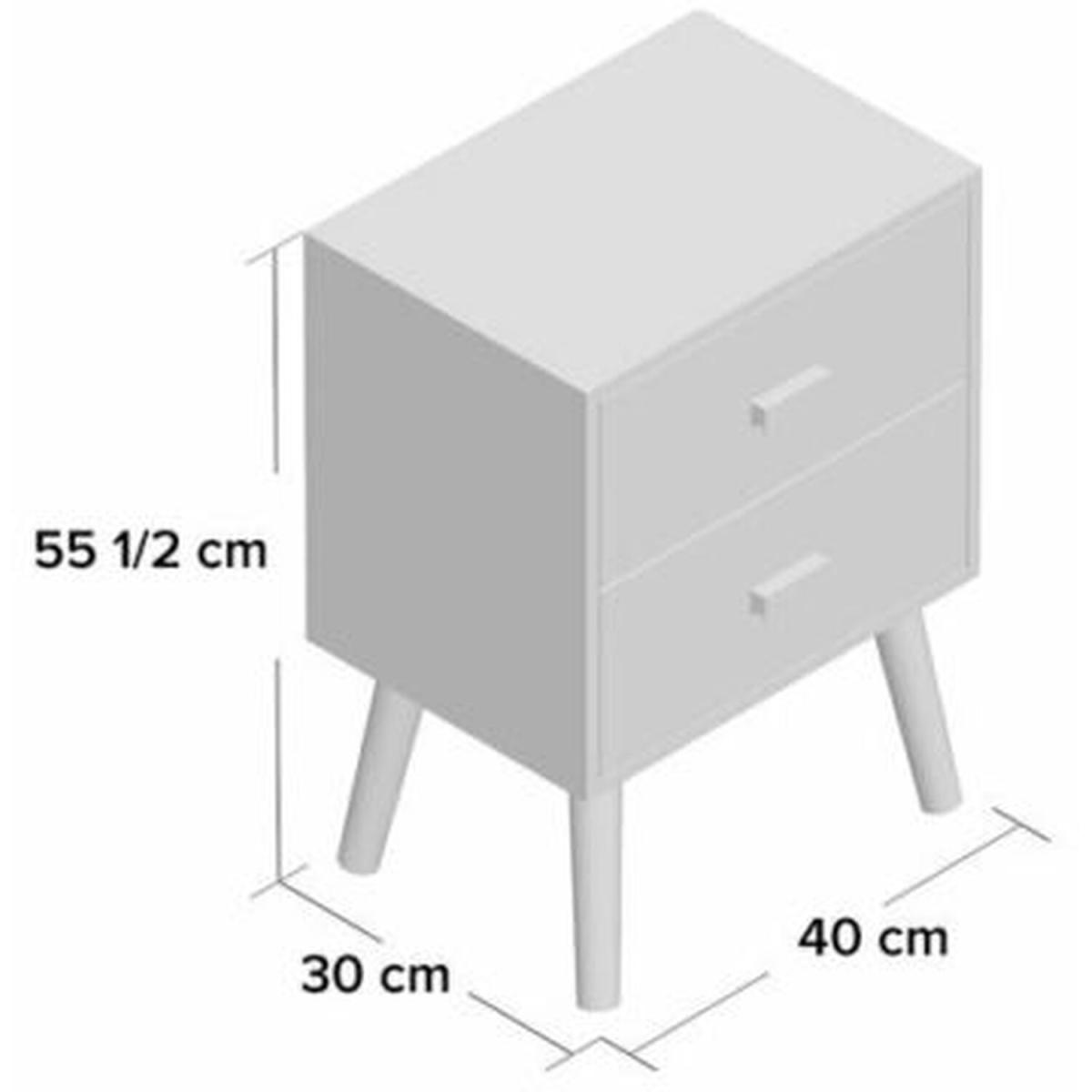 Neo White Two Drawers Wooden Bedside Table - White – image 2