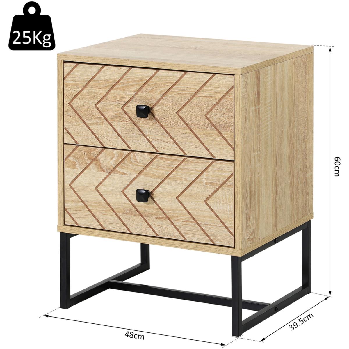 Two-Draw Bedside Table - Natural wood – image 4