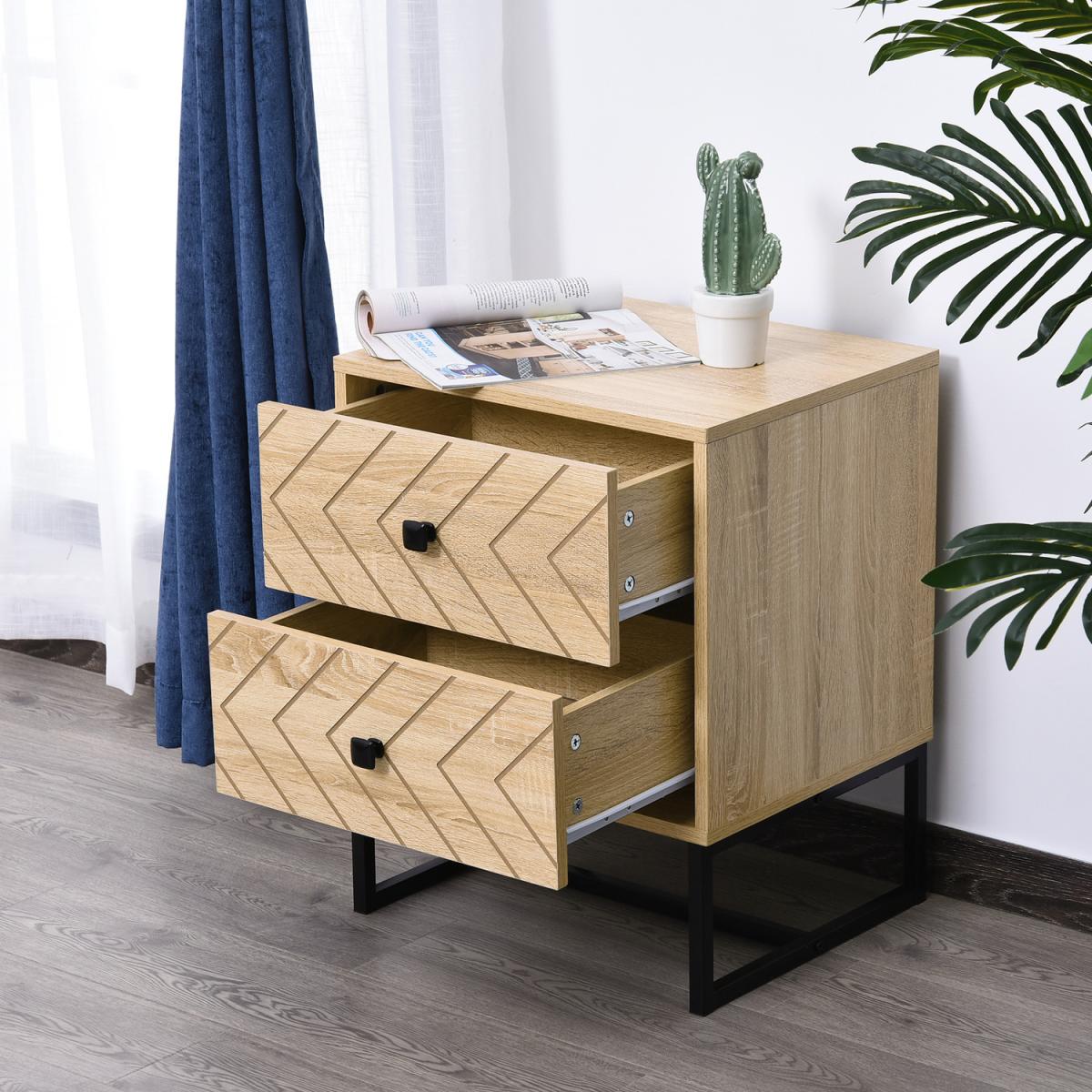 Two-Draw Bedside Table - Natural wood – image 5