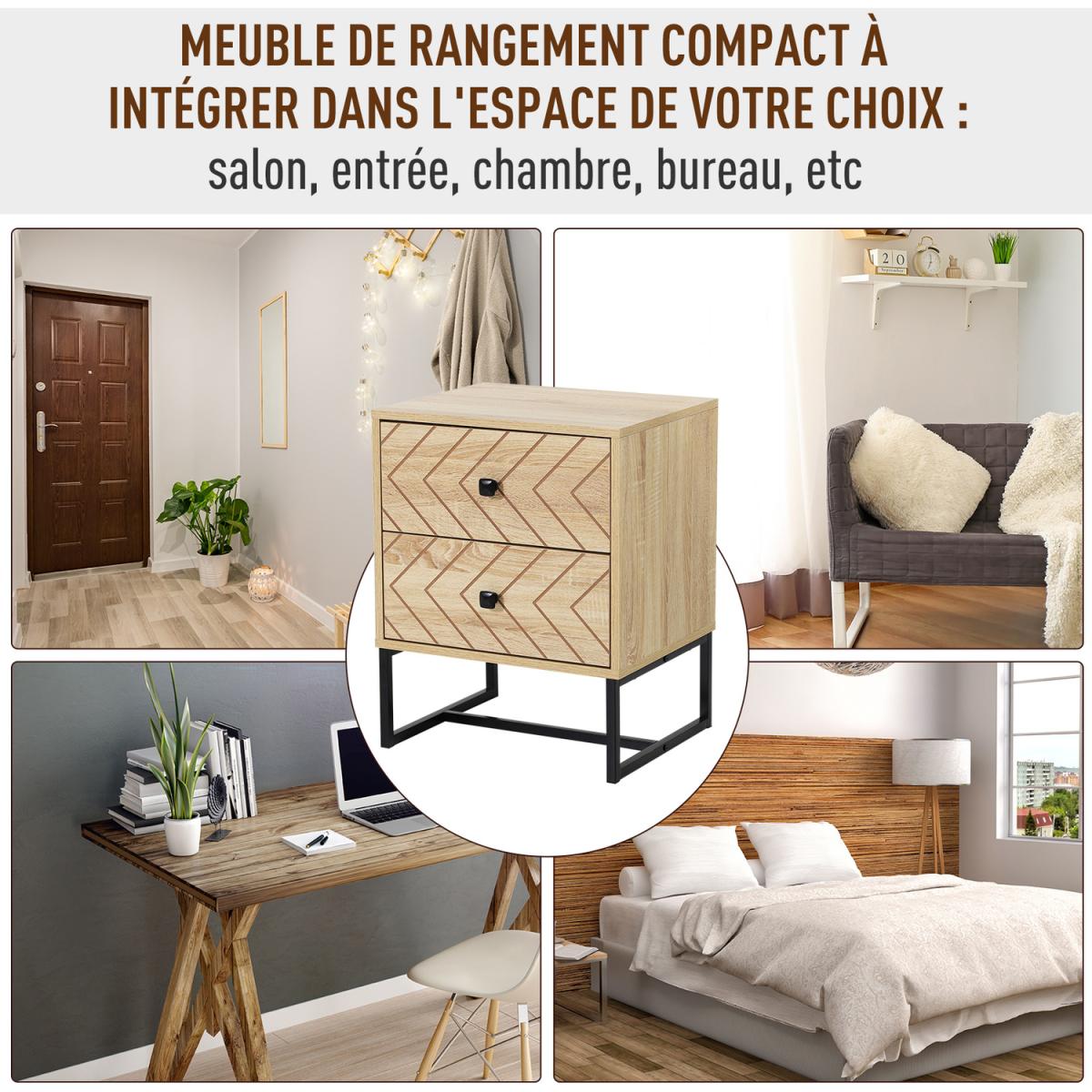 Two-Draw Bedside Table - Natural wood – image 6