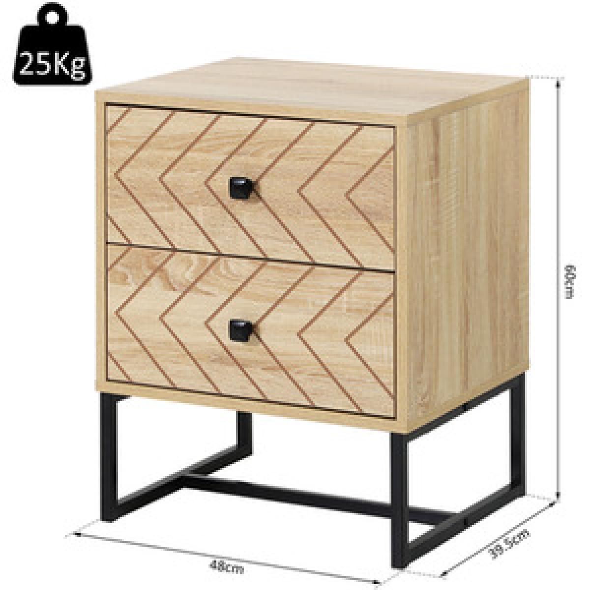 Two-Draw Bedside Table - Natural wood – image 9