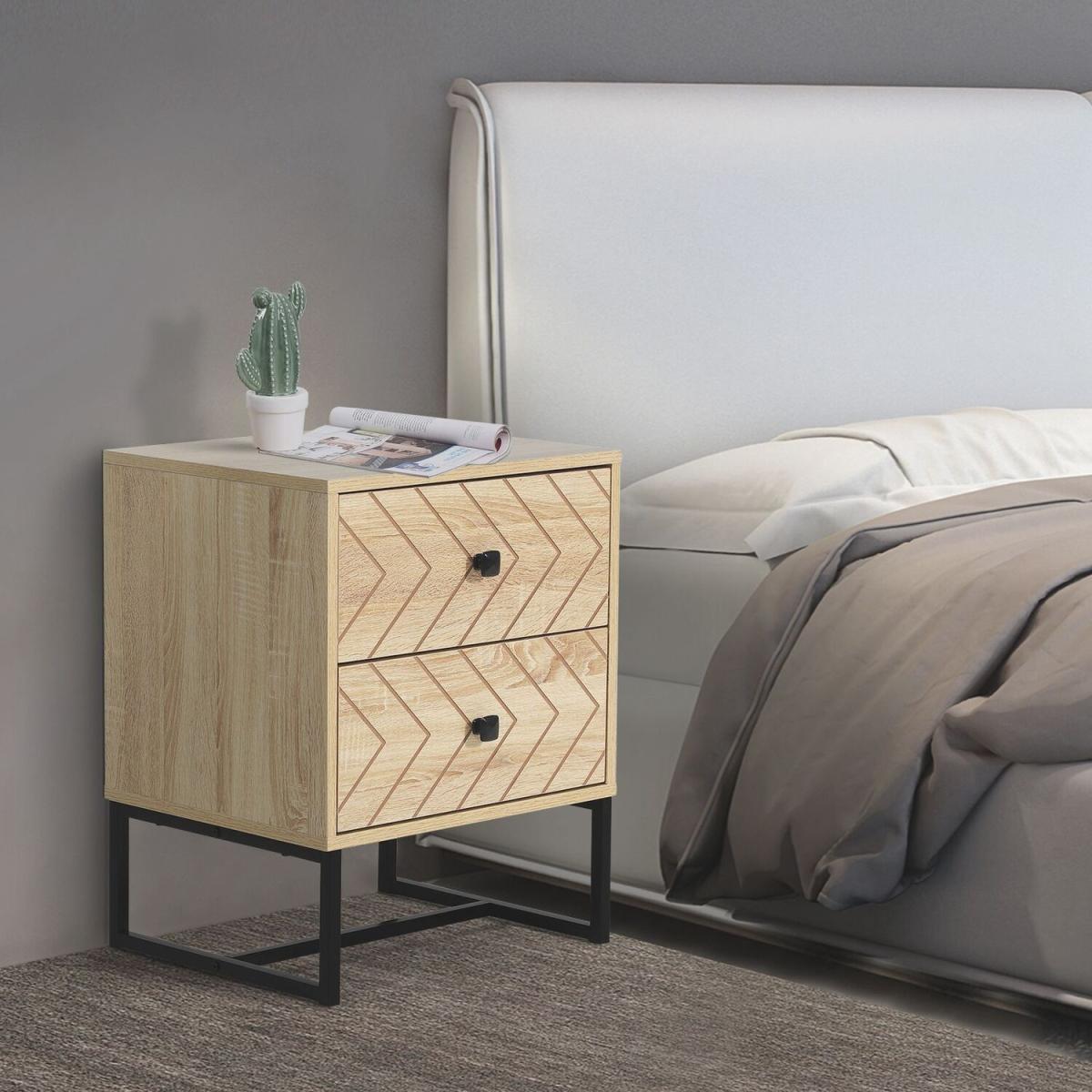 Two-Draw Bedside Table - Natural wood – image 10