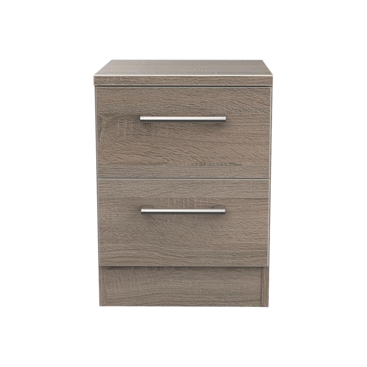 Devon 2 Drawer Bedside Cabinet Darkolino (Dark Oak) - Darkolino (Dark Oak)