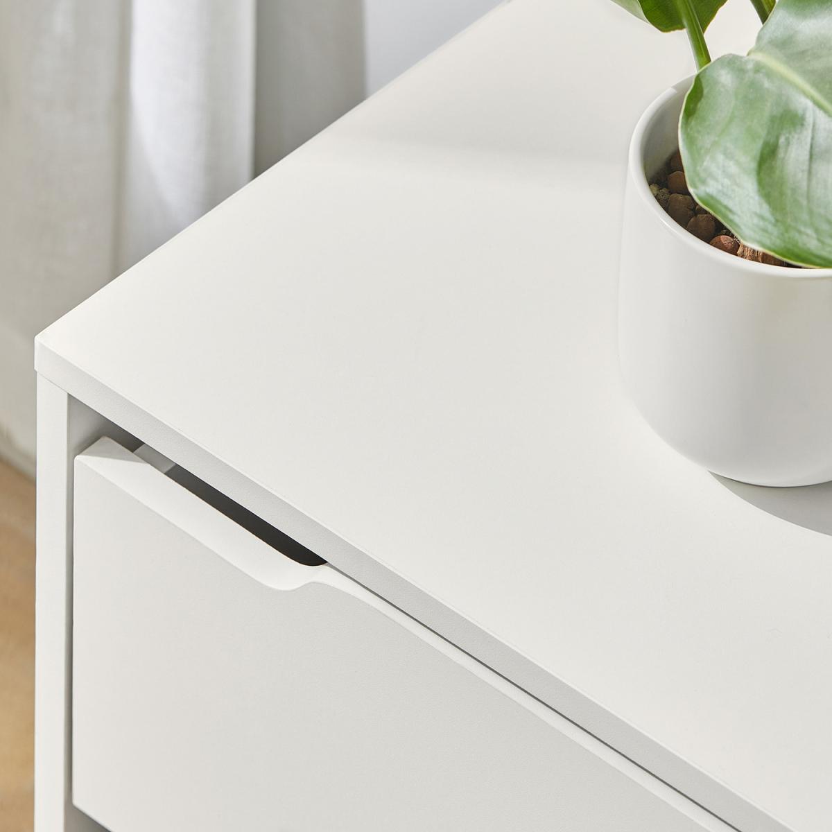 SoBuy Bedside Table with Drawer and Fabric Basket - White – image 2