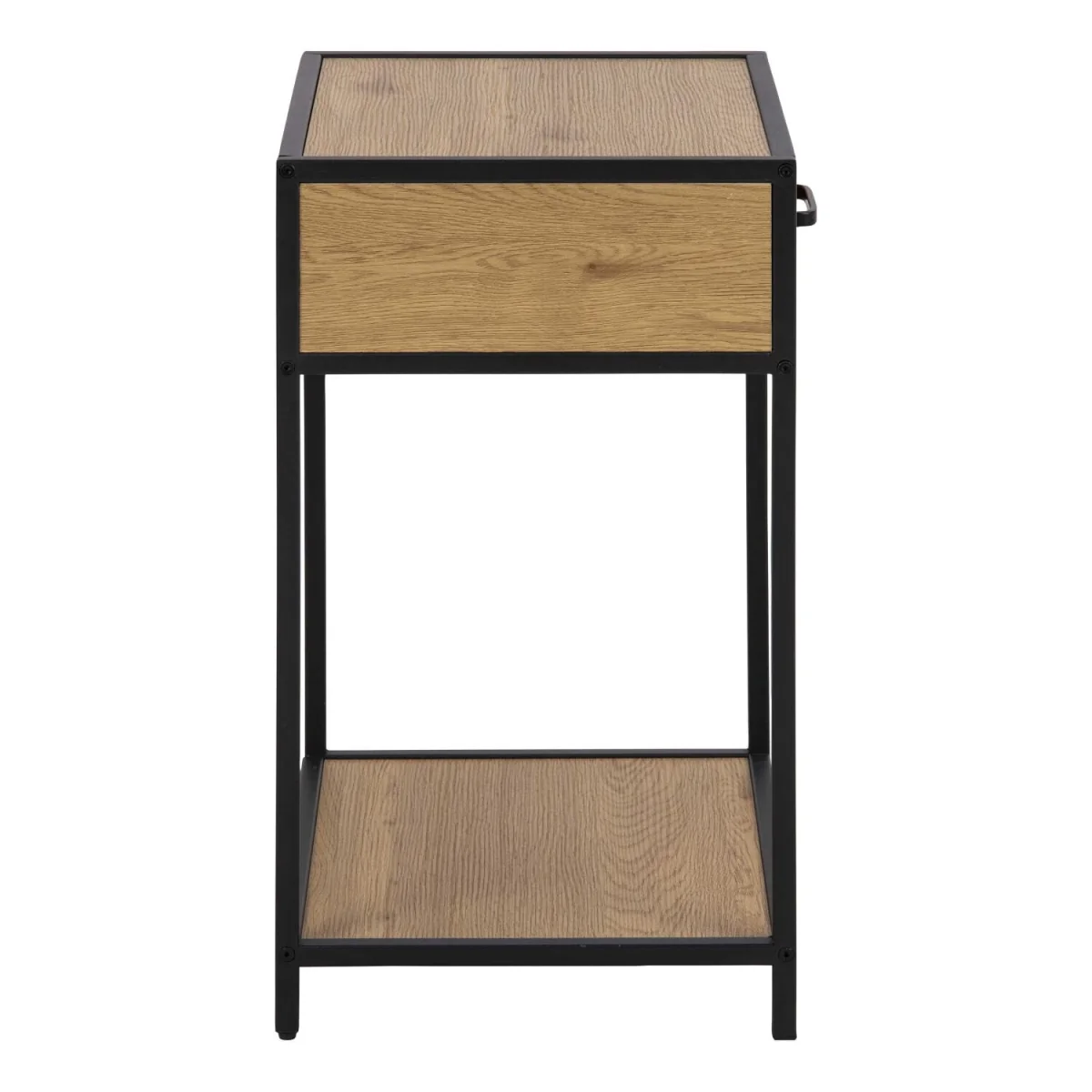 El Paso Bedside Table Wild Oak Effect Top and Steel Base 1 Drawer - Neutral – image 4