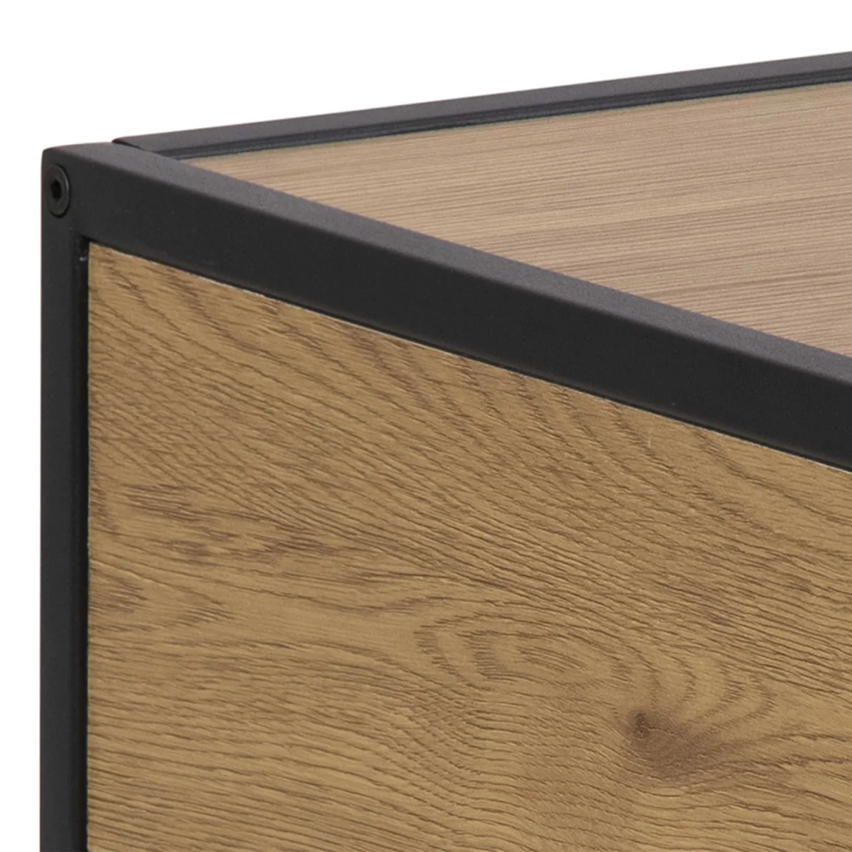 El Paso Bedside Table Wild Oak Effect Top and Steel Base 1 Drawer - Neutral – image 6