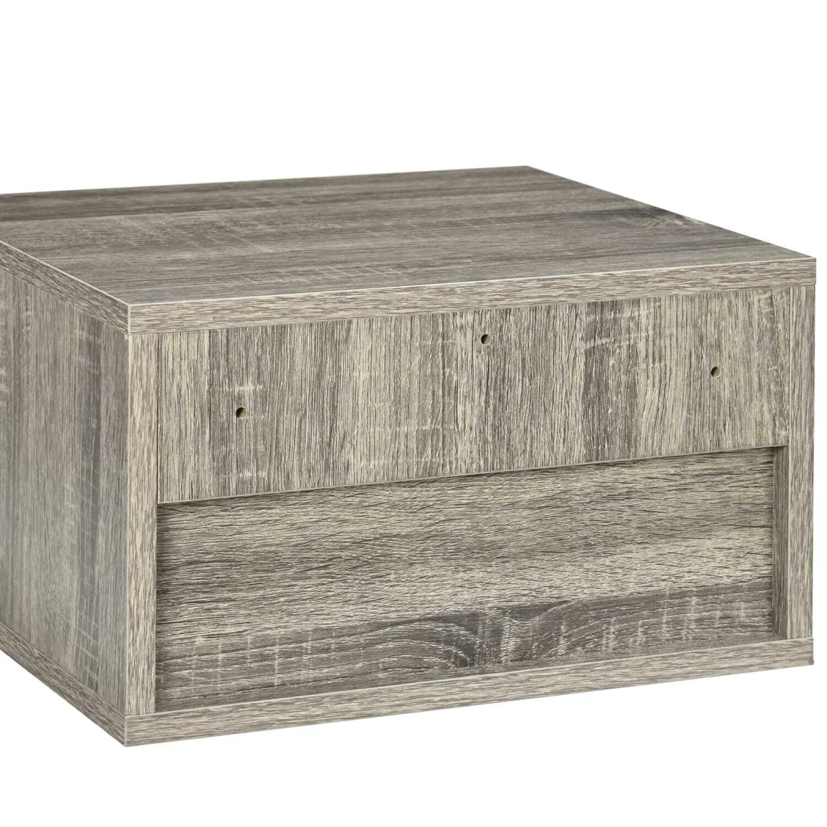 Rosama Set of 2 Grey Wood-Effect Floating Bedside Tables, Wall-Mounted, 1 Drawer, 1 Shelf – image 10