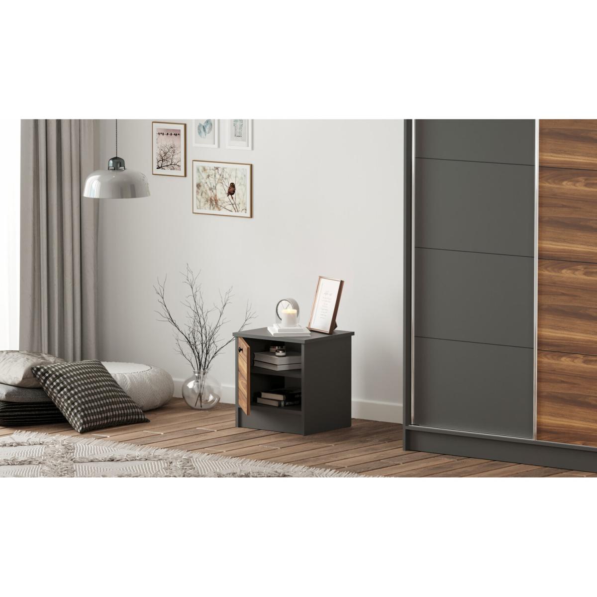 MILANO 1 Door Bedside Table - Black – image 4