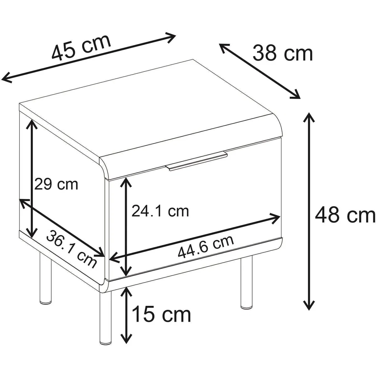 Decortie Draen One Drawer Bedside Table - Natural Oak – image 6