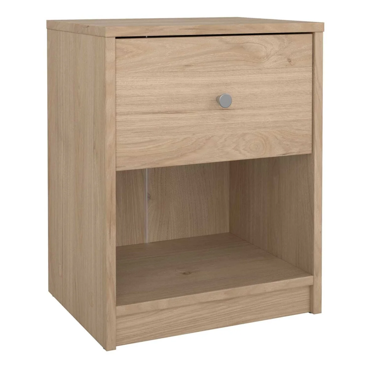 Kaohsiung Hickory Oak Effect Bedside Table 1 Drawer - Brown – image 4