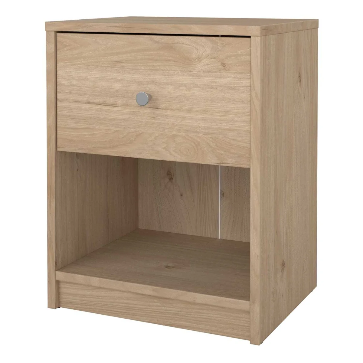 Kaohsiung Hickory Oak Effect Bedside Table 1 Drawer - Brown – image 5