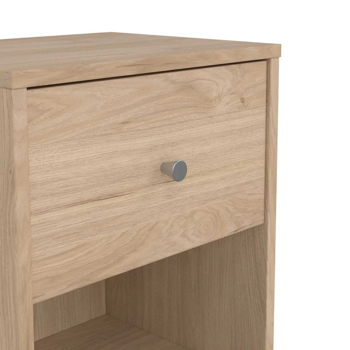 Kaohsiung Hickory Oak Effect Bedside Table 1 Drawer - Brown – image 8