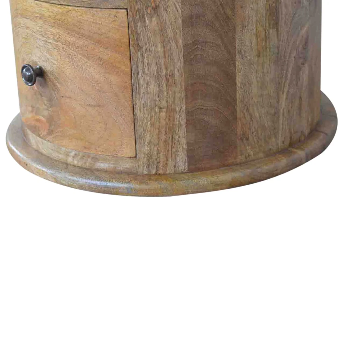Amalfi 3-Drawer Mango Wood Drum Bedside Table - Brown – image 7