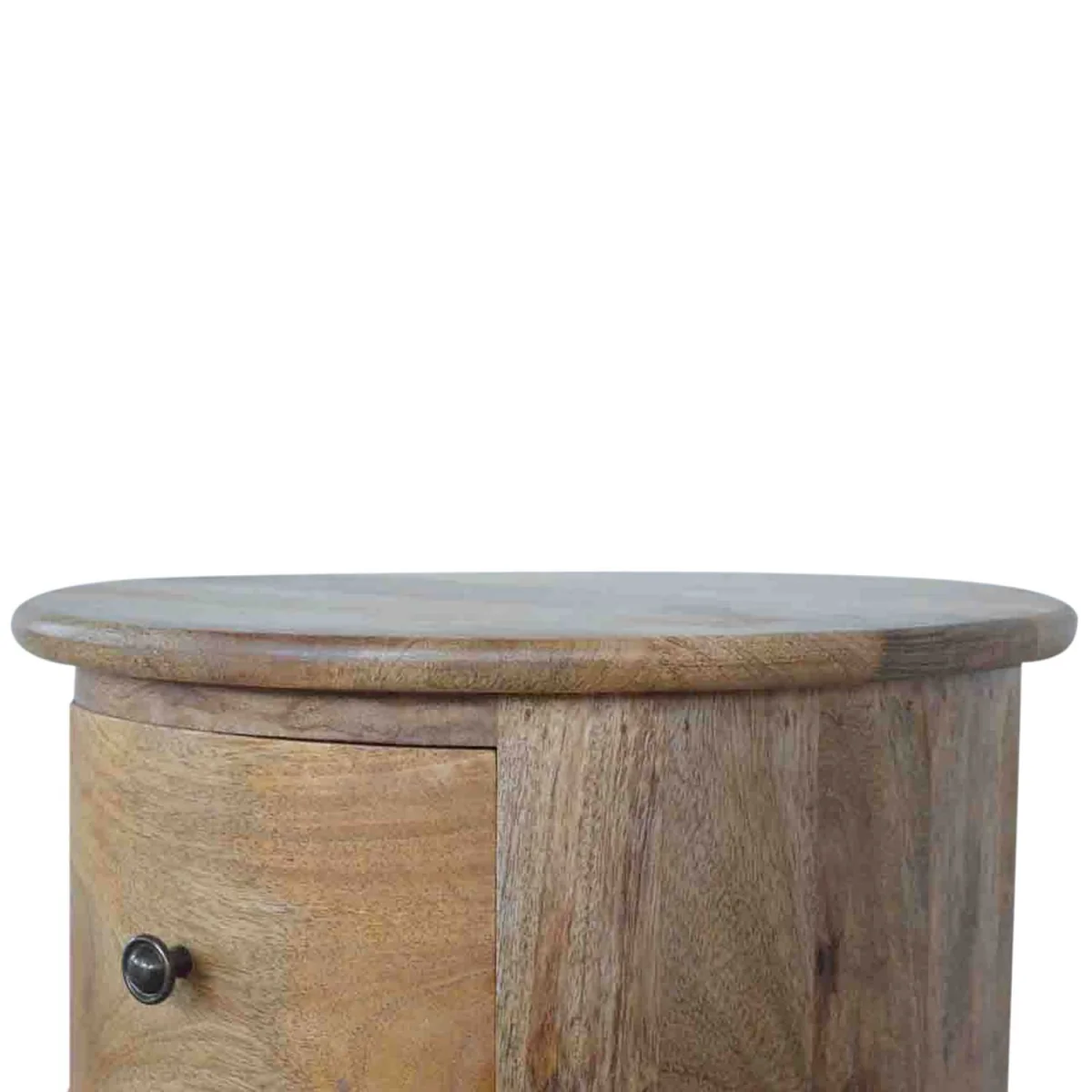 Amalfi 3-Drawer Mango Wood Drum Bedside Table - Brown – image 8
