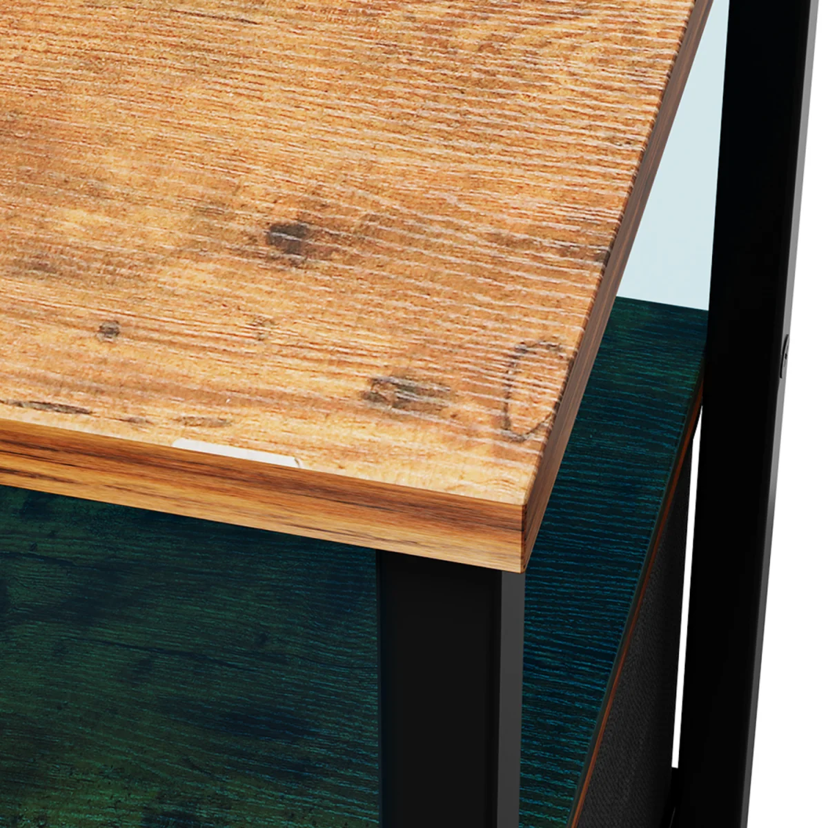 LED Bedside Table with Charging Station - Dark Brown – image 6