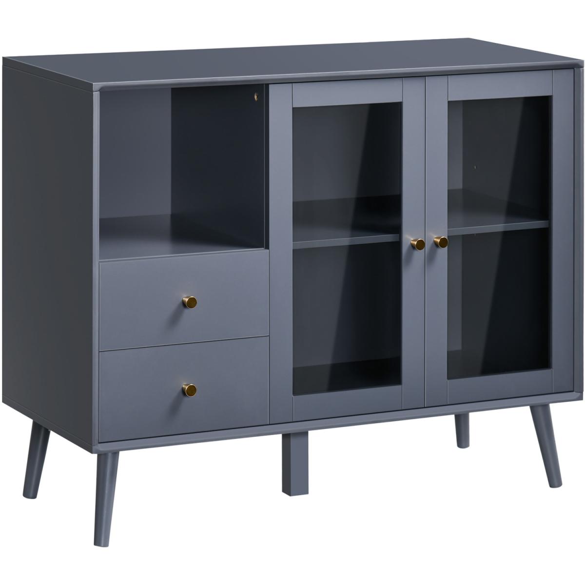 Modern Bedside Table Storage Cabinet with 2 Drawers, Adjustable Shelf - Grey / 32kg – image 8