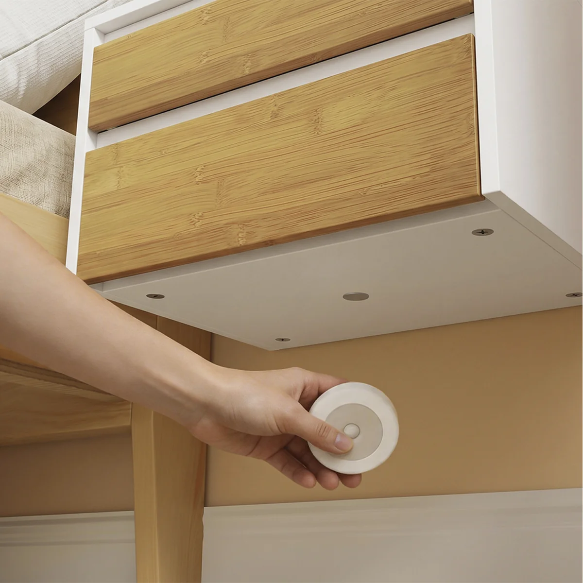 Floating Nightstand with Push-to-Open Drawers - White – image 2