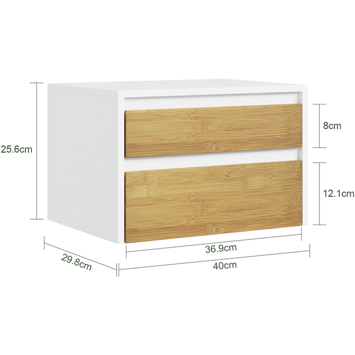 Floating Nightstand with Push-to-Open Drawers - White – image 12