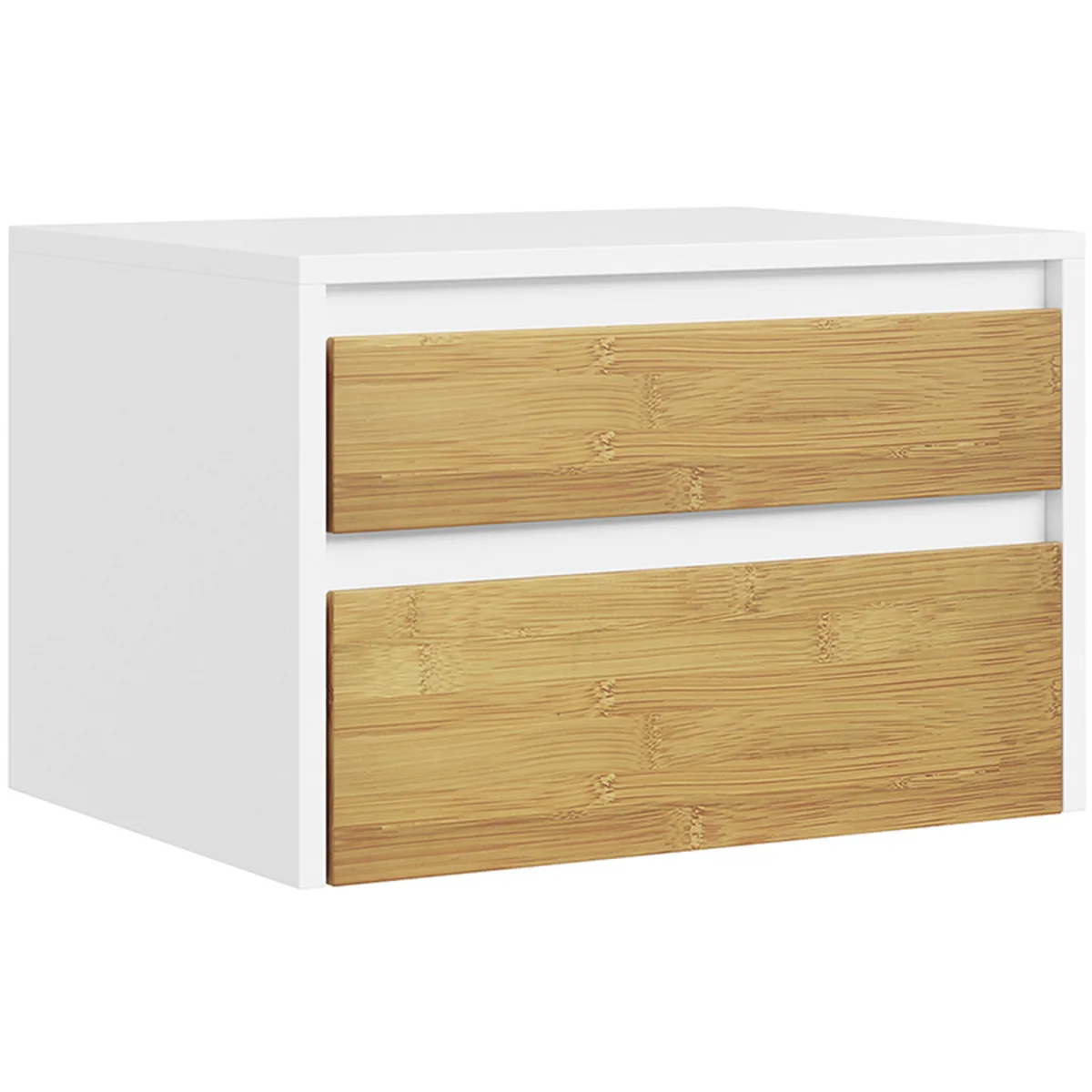 Floating Nightstand with Push-to-Open Drawers - White – image 13