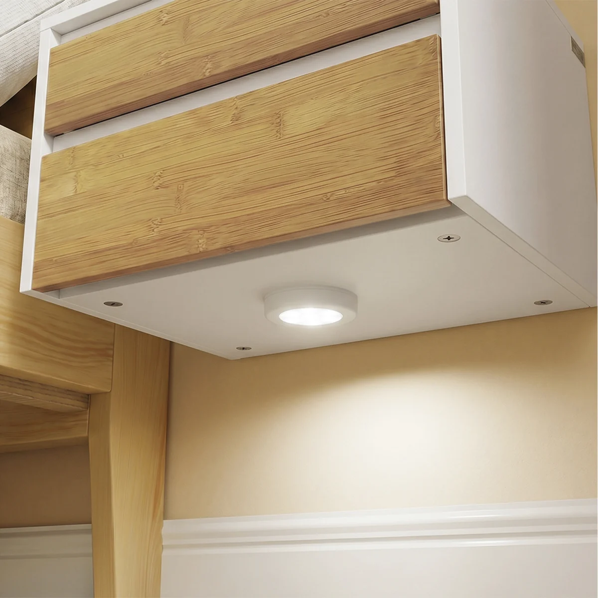 Floating Nightstand with Push-to-Open Drawers - White – image 3