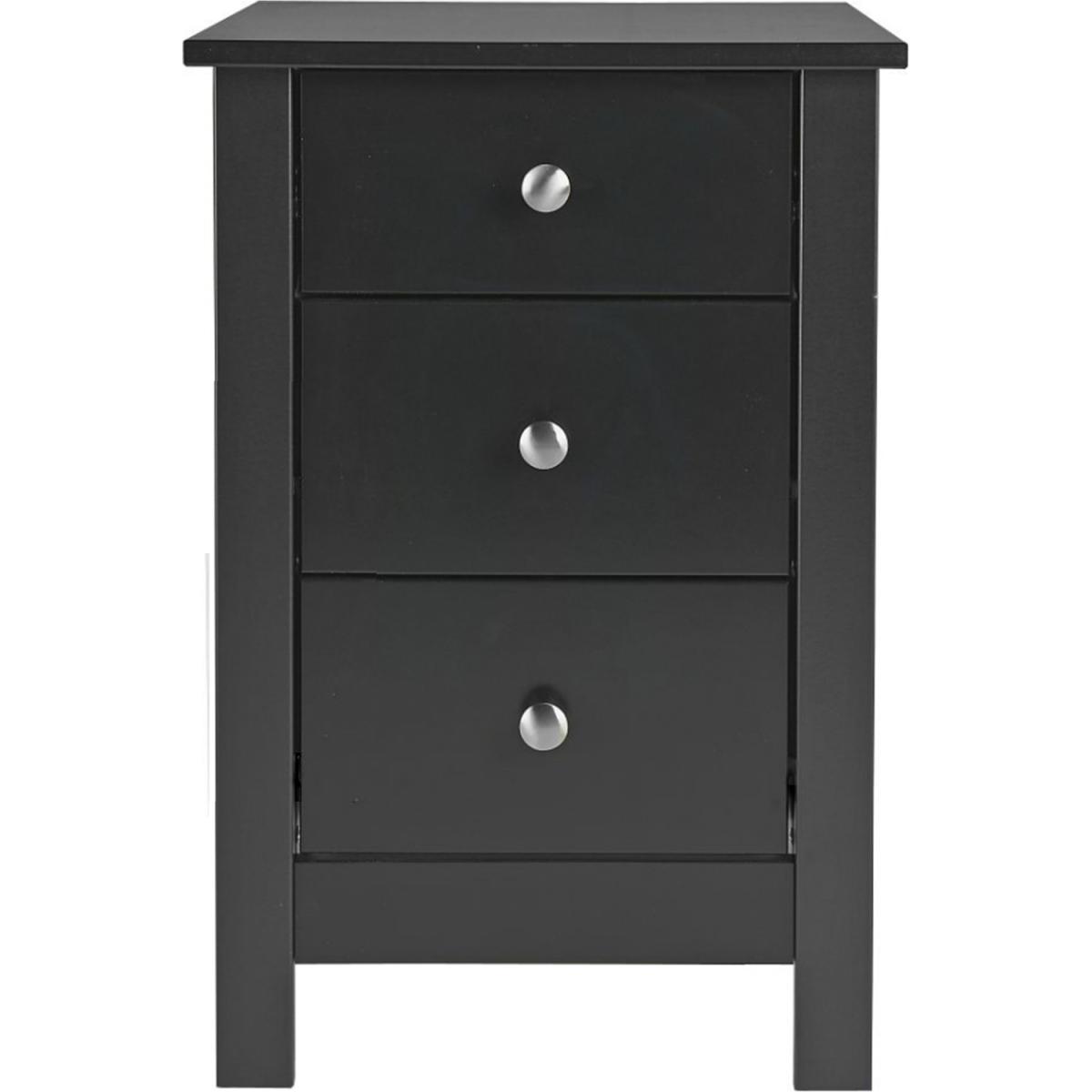 Faith 3 Drawer Bedside Cabinet - Black – image 2