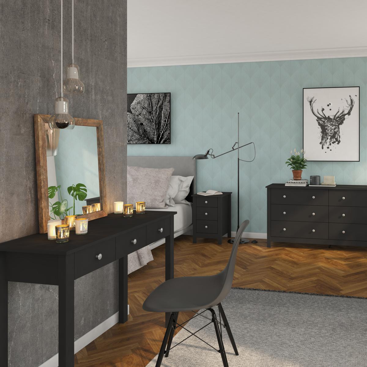 Faith 3 Drawer Bedside Cabinet - Black – image 3