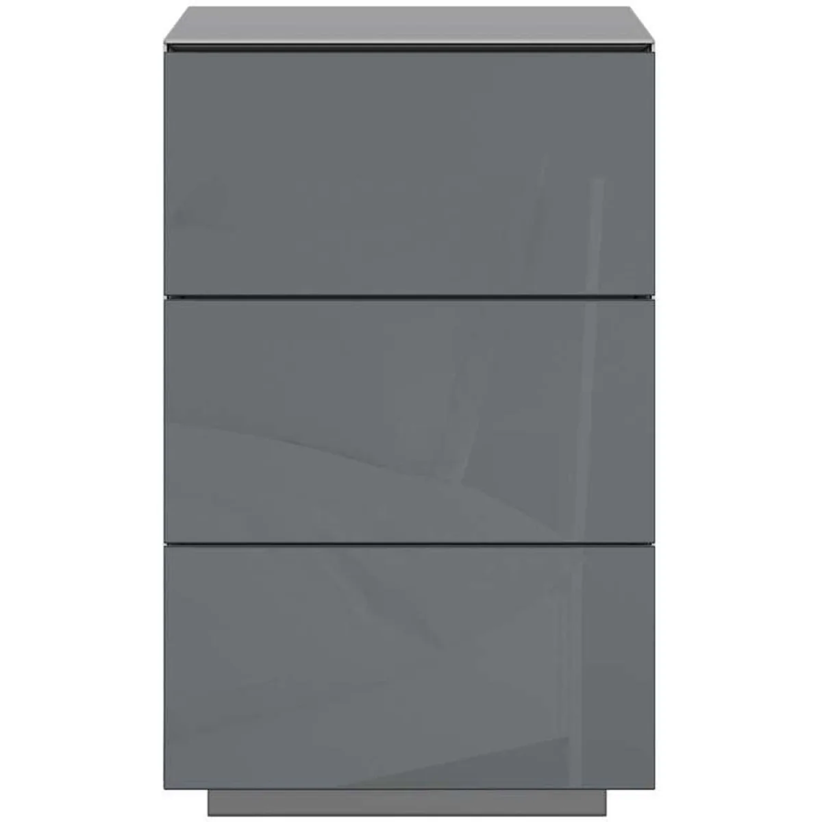 Liberty 3 drawer bedside Cabinet Grey Glass - Grey – image 3