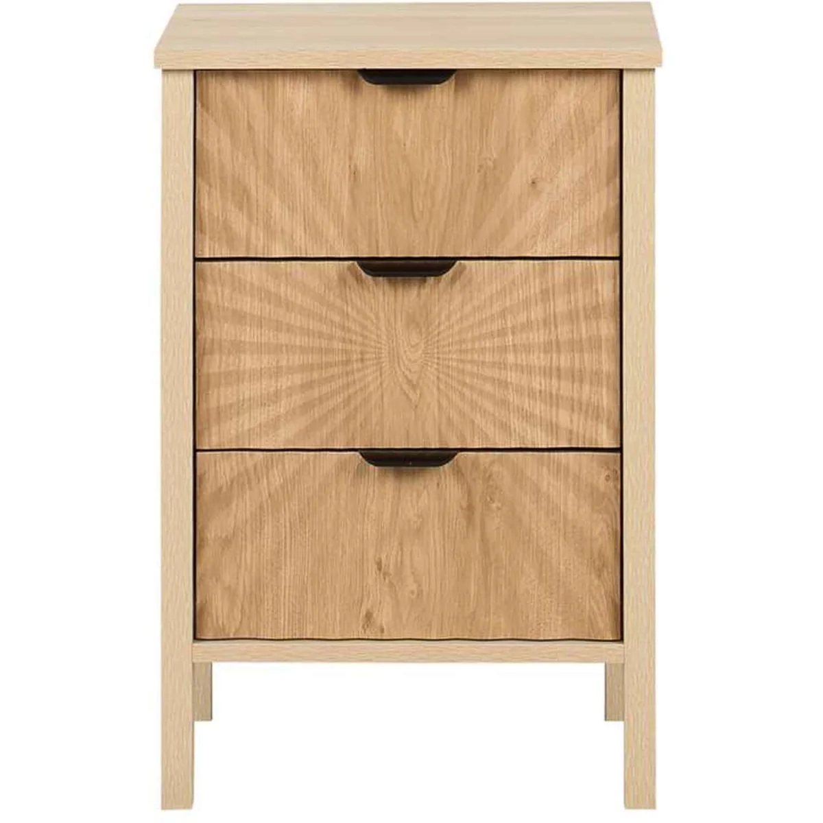 Pair Of Solstice 3 Drawer Bedside Cabinet Chest Table Light Oak - Oak – image 2