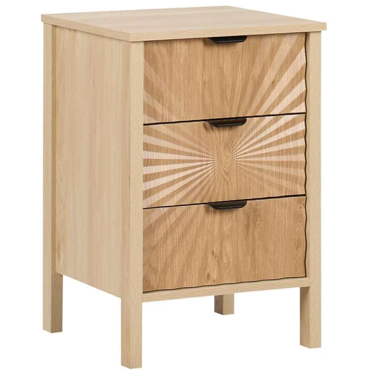 Pair Of Solstice 3 Drawer Bedside Cabinet Chest Table Light Oak - Oak – image 7