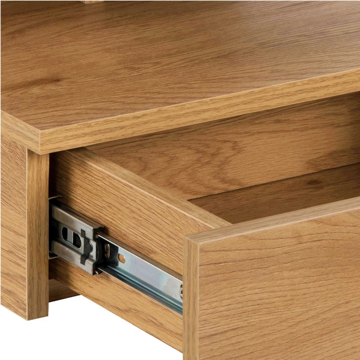 Lincoln Wild Oak Effect Floating Bedside Table 1 Drawer Open Shelf - Brown – image 2