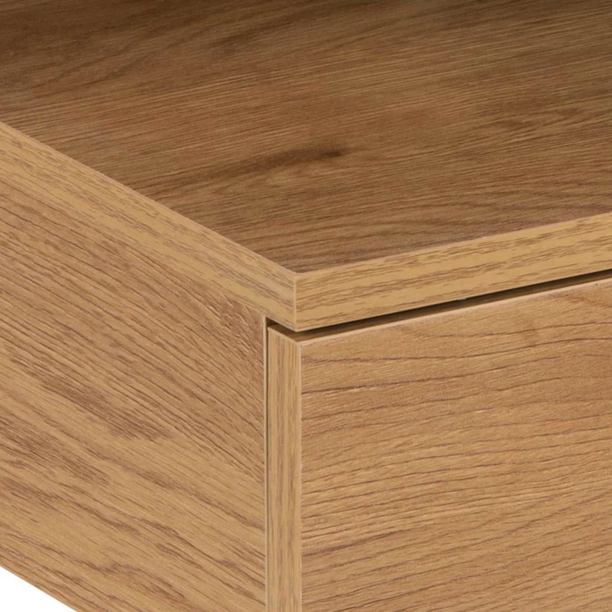 Lincoln Wild Oak Effect Floating Bedside Table 1 Drawer Open Shelf - Brown – image 5