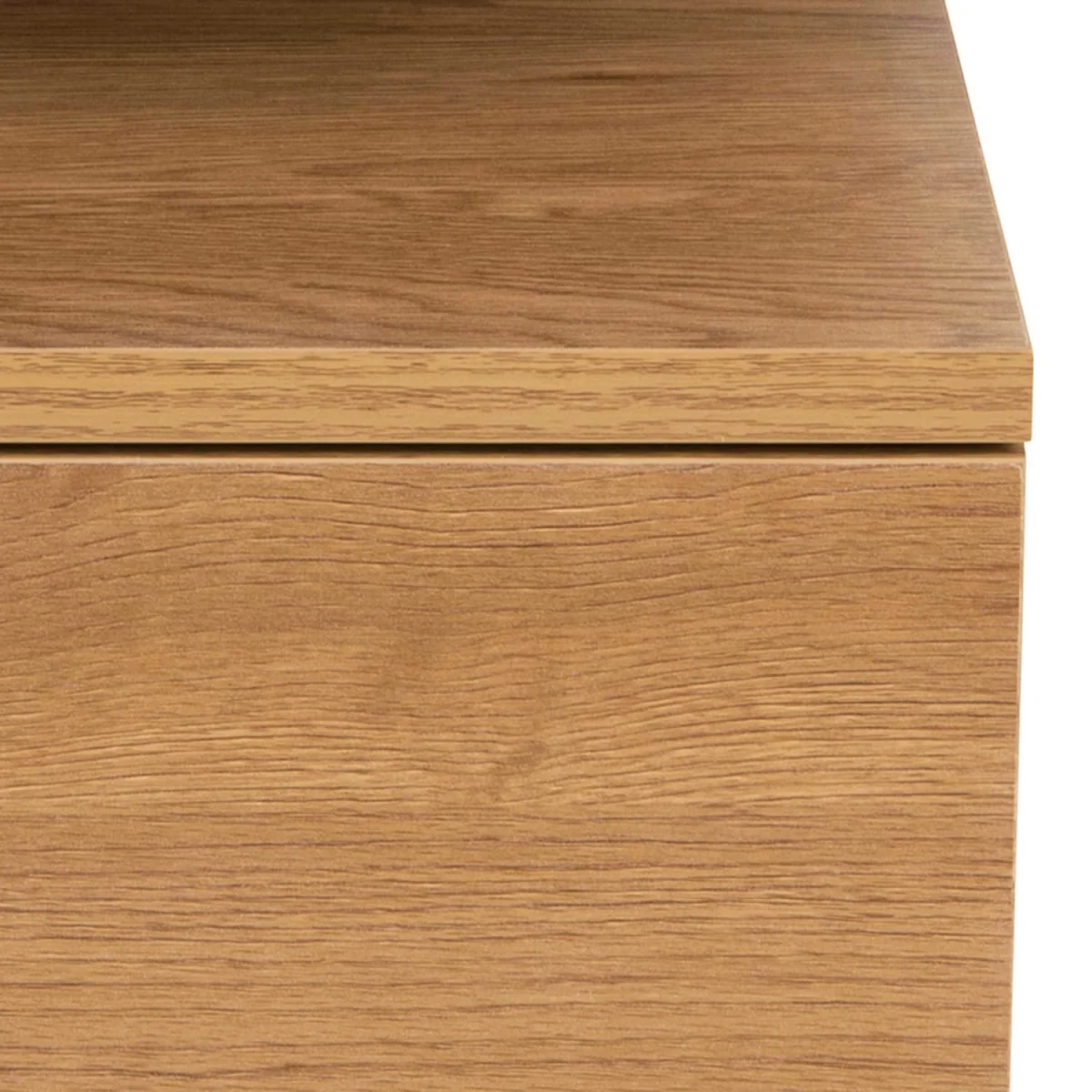 Lincoln Wild Oak Effect Floating Bedside Table 1 Drawer Open Shelf - Brown – image 6