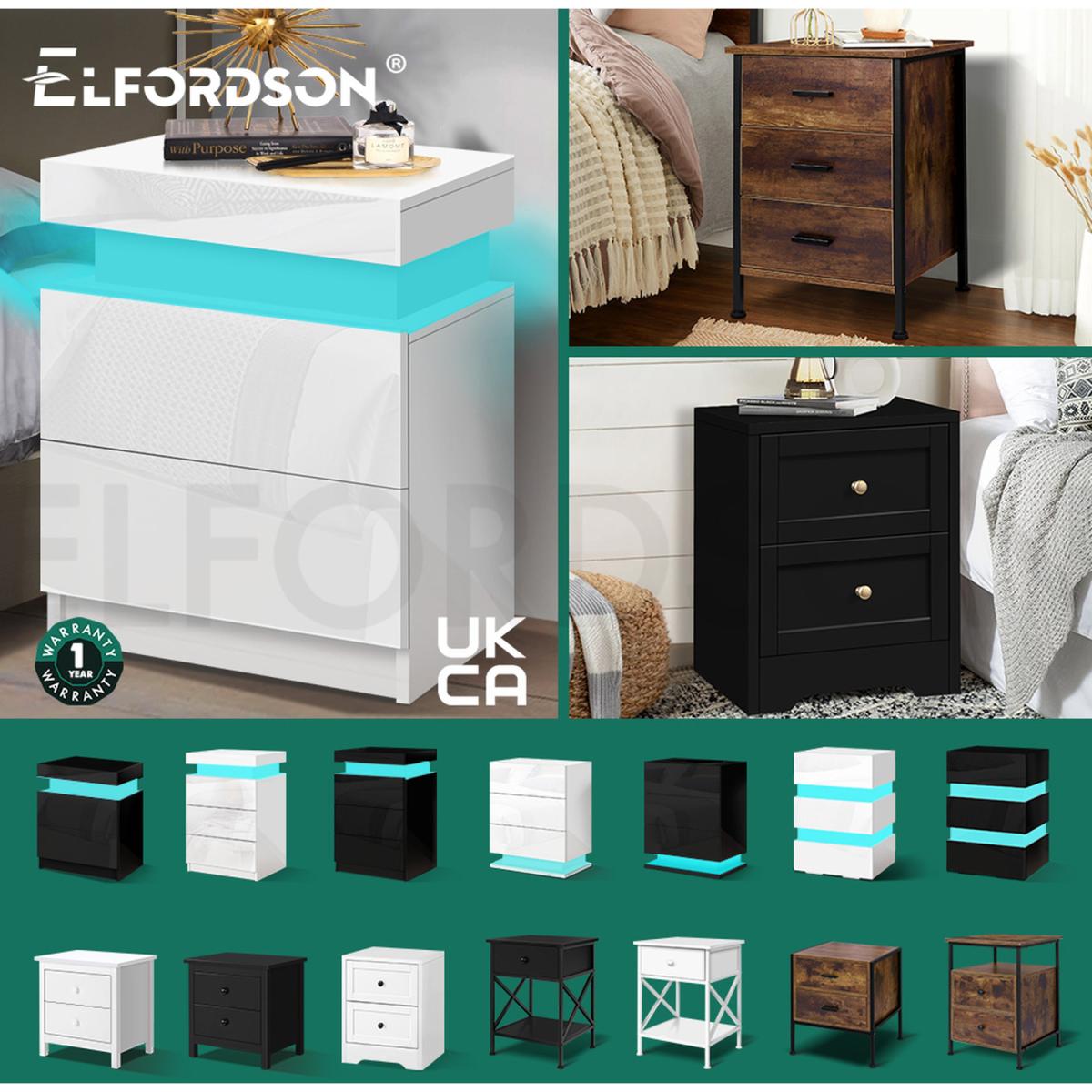 Coye 1 Drawer Retro Wooden Bedside Table - White – image 11