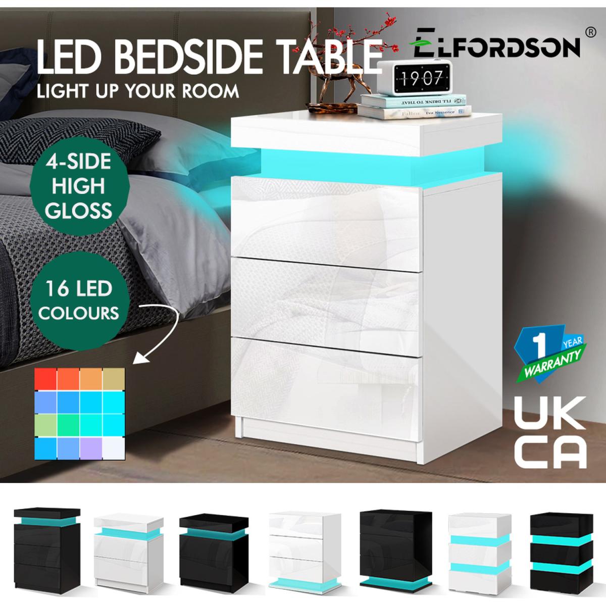 Coye 1 Drawer Retro Wooden Bedside Table - White – image 13
