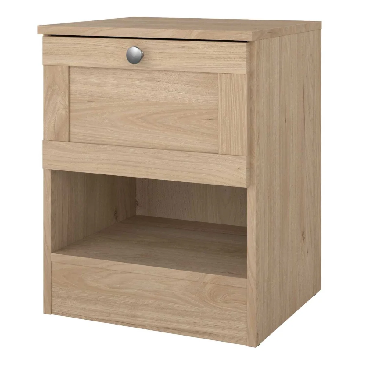 Cherryfern Natural Oak Bedside Table - 1 Drawer, 1 Open Shelf - Neutral – image 3