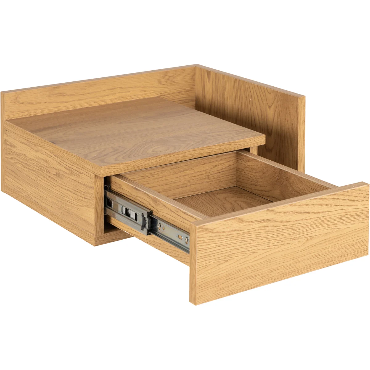 Ashlan Square Bedside Table with 1 Drawer - Oak – image 7