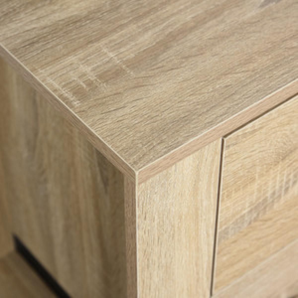 2 Drawer Modern Bedside Table with Handles - White – image 11