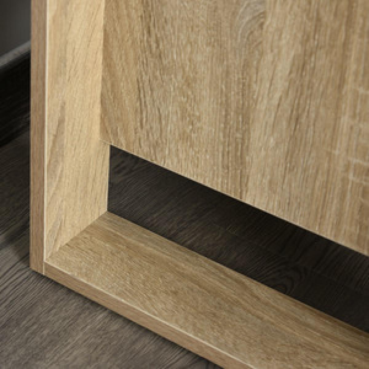 2 Drawer Modern Bedside Table with Handles - White – image 12