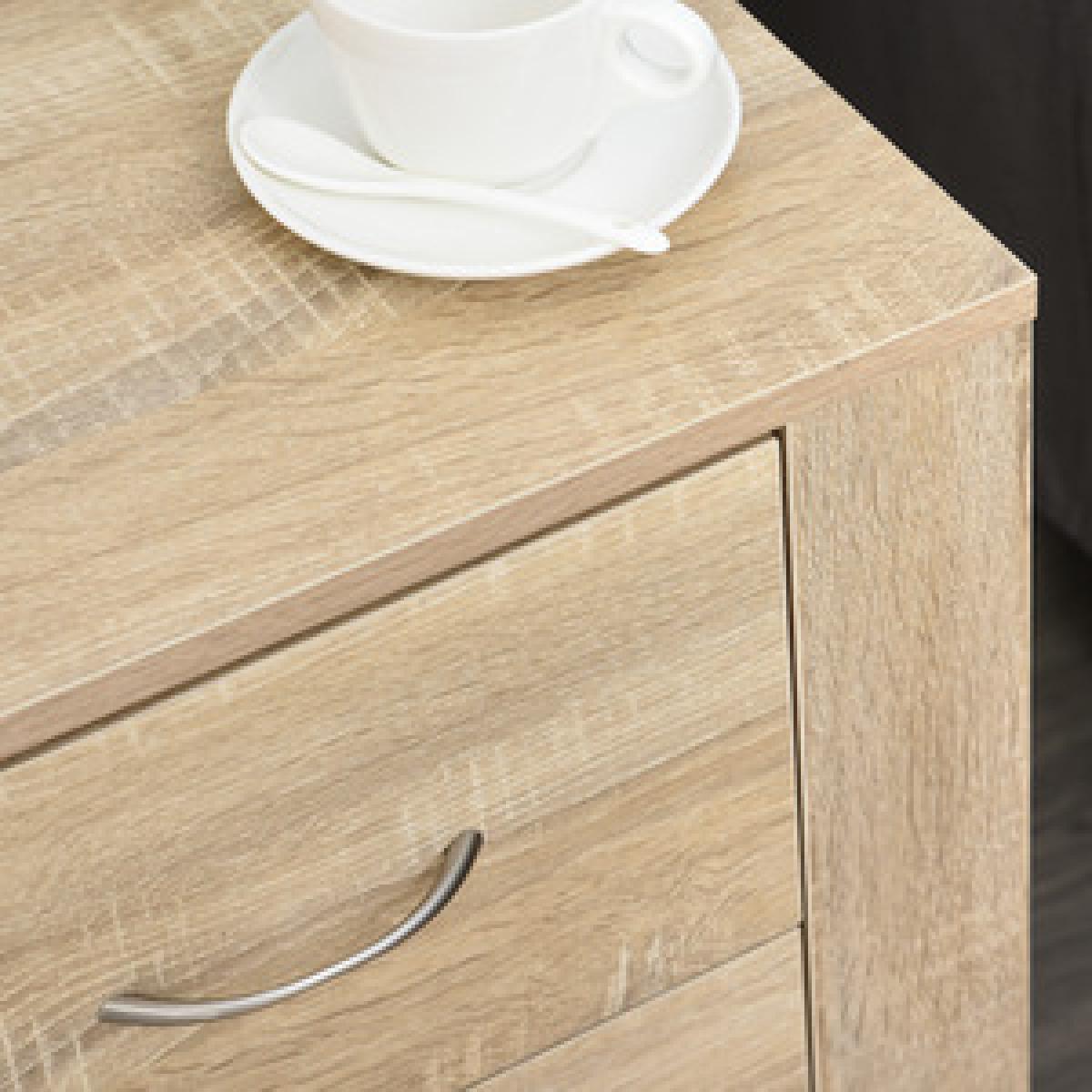 2 Drawer Modern Bedside Table with Handles - White – image 13