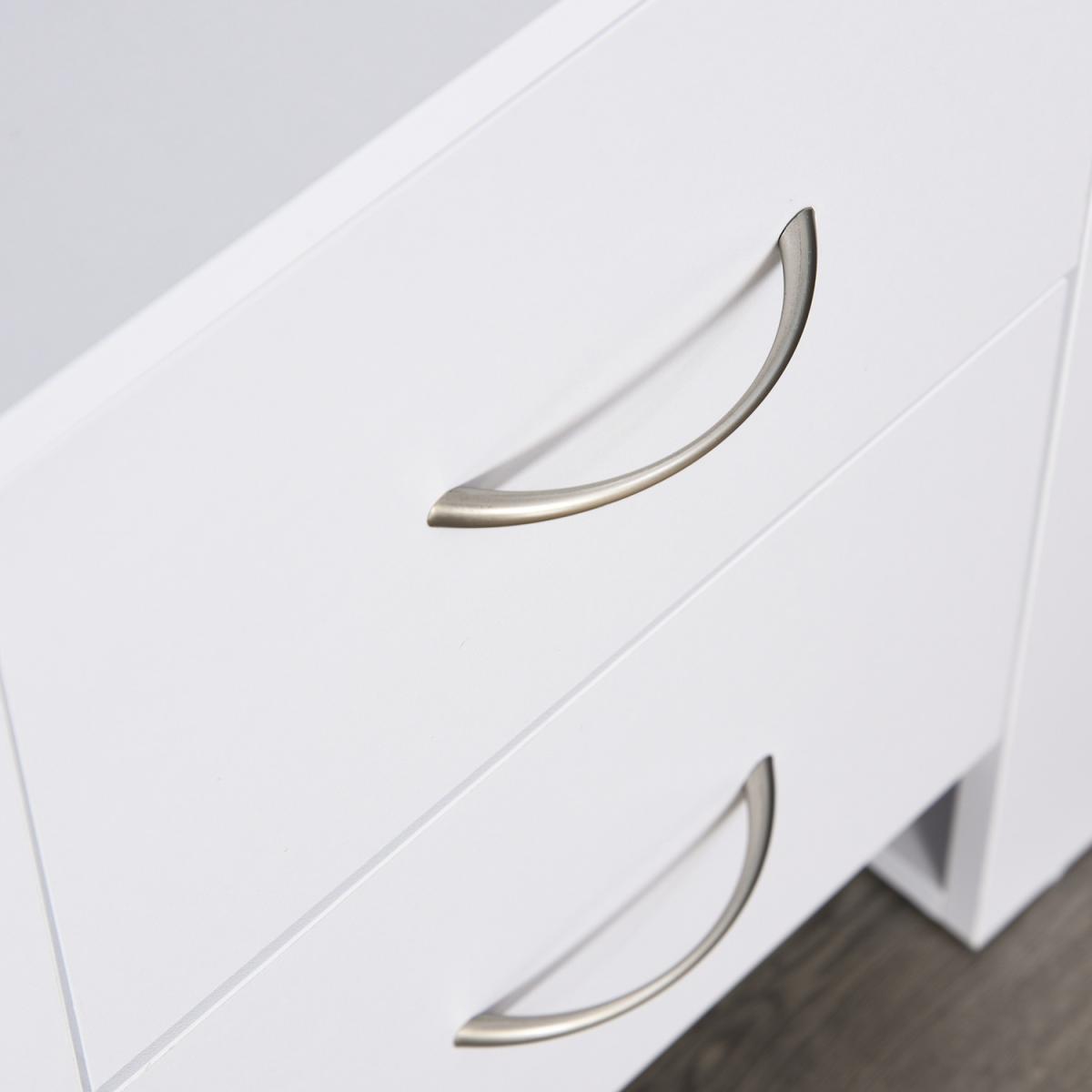 2 Drawer Modern Bedside Table with Handles - White – image 5