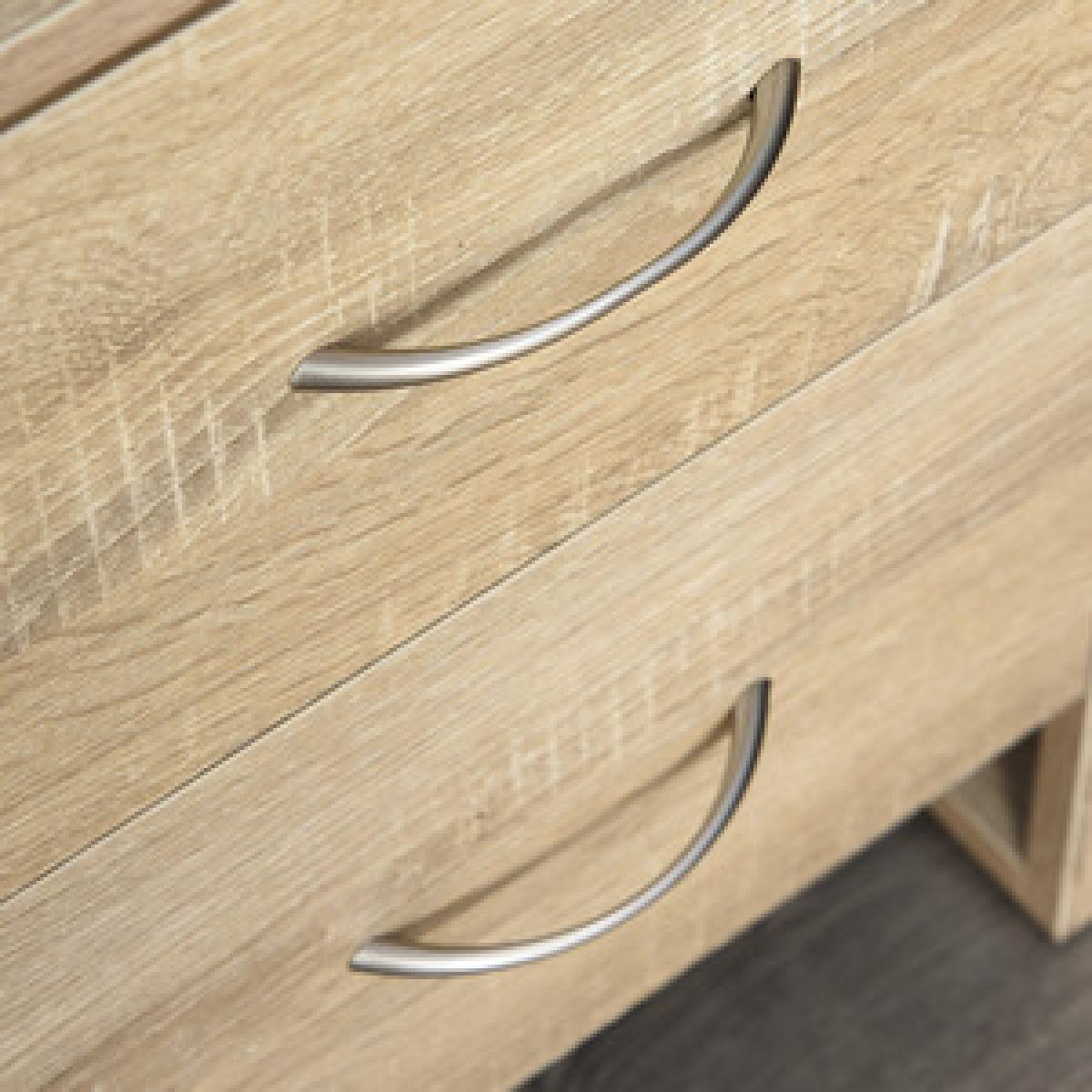2 Drawer Modern Bedside Table with Handles - White – image 10