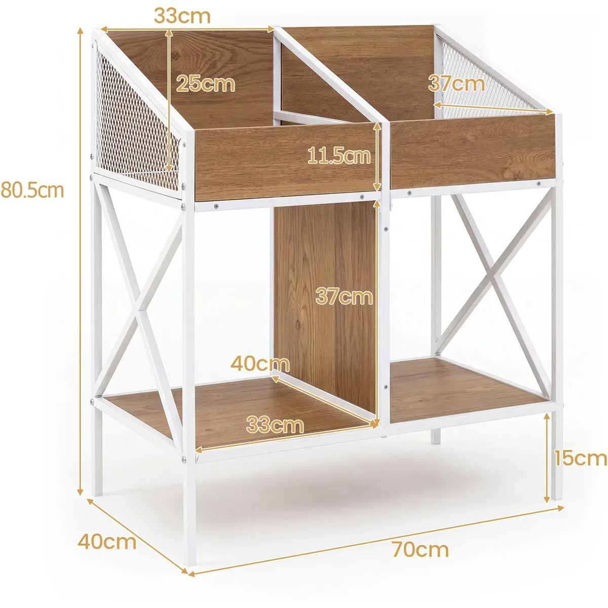 Costway 4-Grid Vinyl Record Storage Rack - Natural – image 2