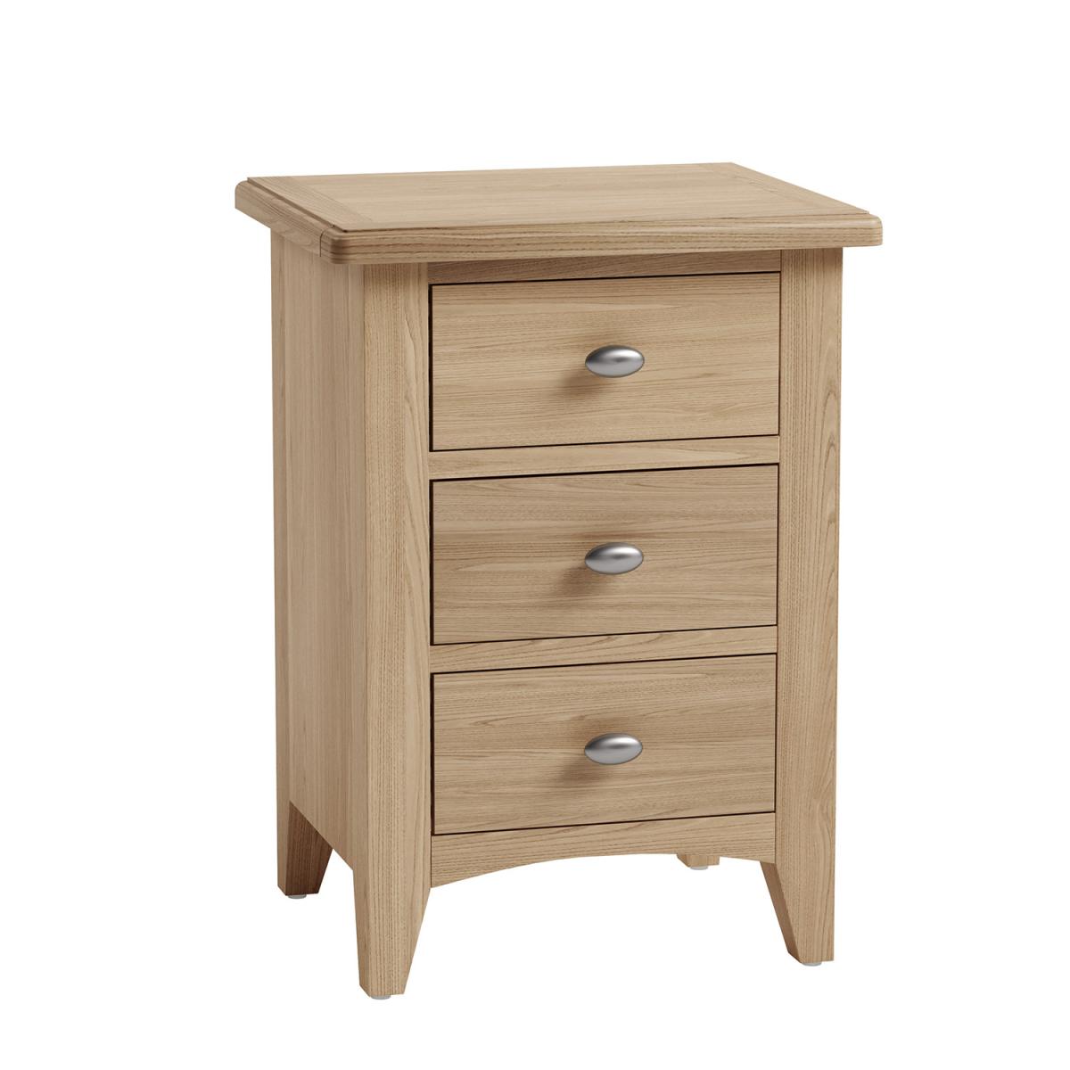 Ashford 3 Drawer Bedside Cabinet - Light Oak – image 2